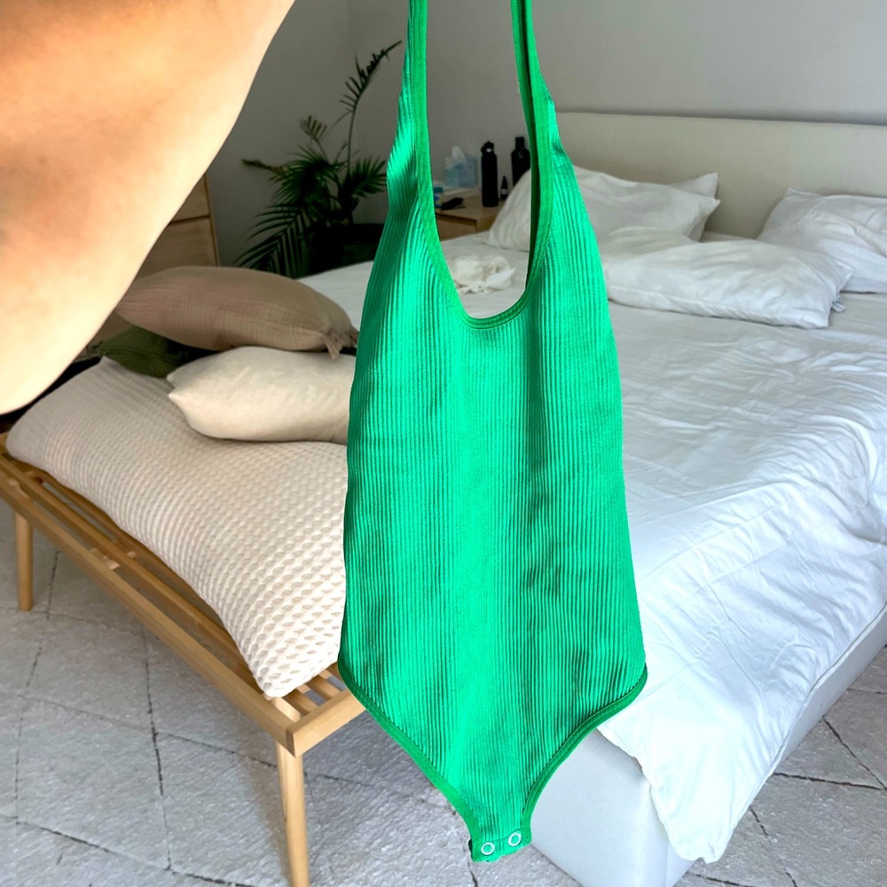 Aritzia halter bodysuit — green